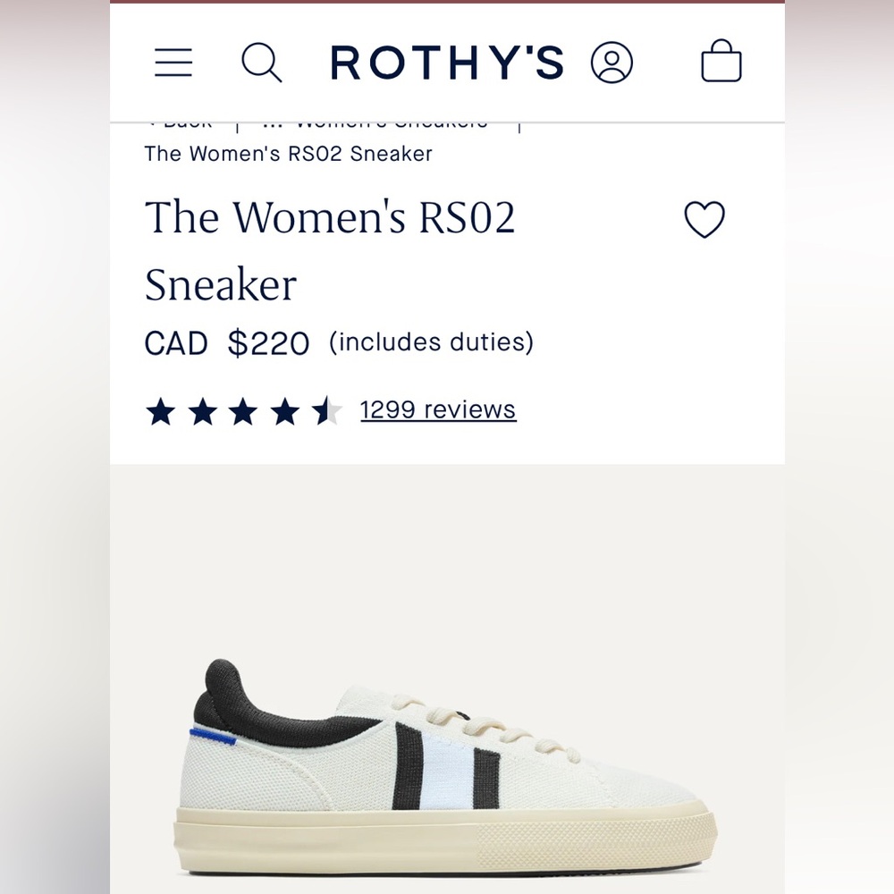 Rothy's Women's RS02 Cream and Black Sneakers in Jet